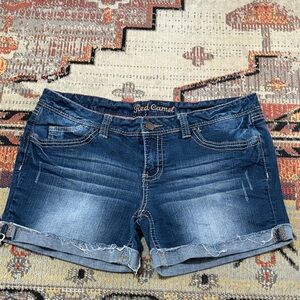 Red Camel Women's Dark Wash Denim Cutoff Shorts